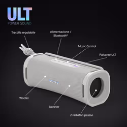 Sony ULT FIELD 1 - Speaker portatile wireless Bluetooth con ULT POWER SOUND, bassi potenti, IP67, impermeabile, antipolvere, antiurto, batteria da 12 ore, qualità chiamata chiara, anche da esterno, viaggio - Vista aggiuntiva 8
