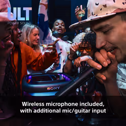 Sony ULT TOWER 10 - Altoparlante Bluetooth per feste con ULT POWER SOUND, bassi profondi e potenti, altoparlanti X-Balanced, illuminazione a LED a 360 gradi, funzioni per feste, microfono wireless, portatile, maniglia e ruote - Nero - Vista aggiuntiva 7
