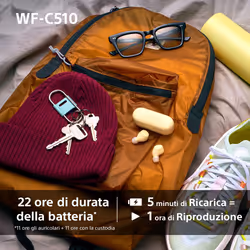 Sony WF-C510 | Cuffie True Wireless - Suono di alta qualità, Equalizzatore personalizzabile, Design Confortevole, Batteria da 22 ore, Ricarica Rapida, Connessione Multipoint Bluetooth, Ambient Sound Mode, Spotify Tap, Classificazione IPX4 - Nero - Vista aggiuntiva 6
