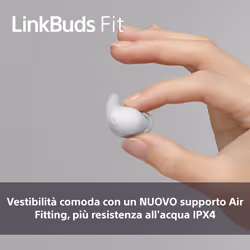 Sony LinkBuds Fit - Cuffie True Wireless Bluetooth con Noise Cancelling - Comfort per tutto il giorno, IPX4, audio ad alta risoluzione, modalità Ambient Sound, durata della batteria fino a 21 ore, connessione Multipoint, iOS e Android - Green - Vista aggiuntiva 4