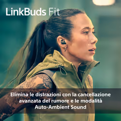 Sony LinkBuds Fit - Cuffie True Wireless Bluetooth con Noise Cancelling - Comfort per tutto il giorno, IPX4, audio ad alta risoluzione, modalità Ambient Sound, durata della batteria fino a 21 ore, connessione Multipoint, iOS e Android - Green - Vista aggiuntiva 6