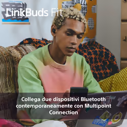 Sony LinkBuds Fit - Cuffie True Wireless Bluetooth con Noise Cancelling - Comfort per tutto il giorno, IPX4, audio ad alta risoluzione, modalità Ambient Sound, durata della batteria fino a 21 ore, connessione Multipoint, iOS e Android - Green - Vista aggiuntiva 8