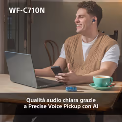 Sony WFC710NL.CE7 cuffia e auricolare True Wireless Stereo (TWS) In-ear Musica e Chiamate USB tipo-C Bluetooth Blu - Vista aggiuntiva 6