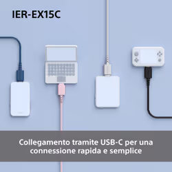 Sony IER-EX15C Auricolare Cablato In-ear Musica e Chiamate USB tipo-C Nero - Vista aggiuntiva 3
