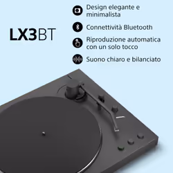 Sony PS-LX3BT Giradischi con trasmissione a cinghia Nero Automatico - Vista aggiuntiva 5