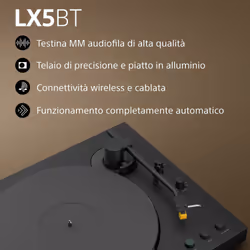 Sony PS-LX5BT Giradischi con trasmissione a cinghia Nero Automatico - Vista aggiuntiva 5