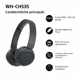 Sony WHCH535B.CE7 Auricolare Wireless A Padiglione Bluetooth Nero - Vista aggiuntiva 2