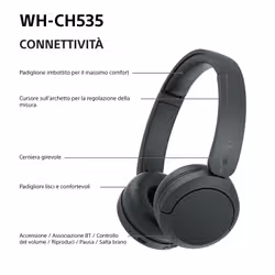 Sony WHCH535B.CE7 Auricolare Wireless A Padiglione Bluetooth Nero - Vista aggiuntiva 8