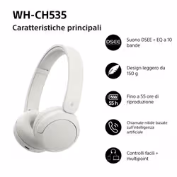 Sony WHCH535W.CE7 Auricolare Wireless A Padiglione Bluetooth Bianco - Vista aggiuntiva 2