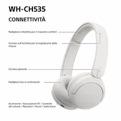 Sony WHCH535W.CE7 Auricolare Wireless A Padiglione Bluetooth Bianco - Vista aggiuntiva 8