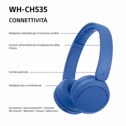 Sony WHCH535L.CE7 Auricolare Wireless A Padiglione Bluetooth Blu - Vista aggiuntiva 8