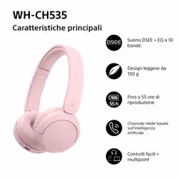 Sony WHCH535P.CE7 Auricolare Wireless A Padiglione Bluetooth Rosa - Vista aggiuntiva 2