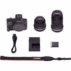 Canon EOS R100 + RF-S 18-45mm F4.5-6.3 IS STM + RF-S 55-200mm F5-7.1 IS STM Kit MILC 24,1 MP CMOS 6000 x 4000 Pixel Nero - Vista aggiuntiva 5