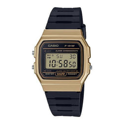Casio Vintage F-91WM-9ADF orologio Orologio da polso Unisex Oro Nero, Marrone