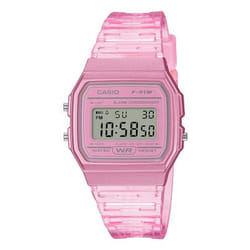 Casio F-91WS-4 Orologio bracciale Quarzo Trasparente, Rosa