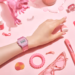 Casio F-91WS-4 Orologio bracciale Quarzo Trasparente, Rosa - Vista aggiuntiva 3