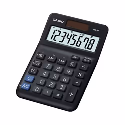 Casio MS-8F, Desktop, Calcolatrice di base, 8 cifre, Batteria/Solare, Nero