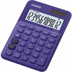 Casio MS-20UC-PL, Desktop, Calcolatrice di base, 12 cifre, 1 linee, Batteria/Solare, Viola