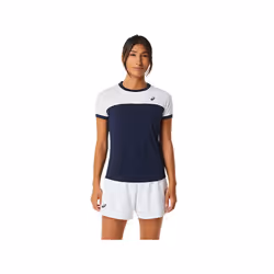ASICS 2042A262.402_XS, Adulto, Femmina, Blu, Bianco, Maglietta, XS, 1 pz