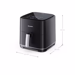 Sharp AF-GS552AE-B Singolo 5,5 L Indipendente 1650 W Friggitrice ad aria calda Nero, Argento - Vista aggiuntiva 4