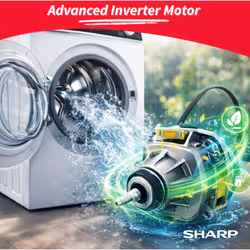 Sharp ES-NFB014BWNNA lavatrice Caricamento frontale 10 kg 1400 Giri/min Bianco - Vista aggiuntiva 8