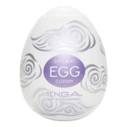 Tenga Egg Cloudy Masturbatore a forma di uovo Bianco Elastomero Termoplastico (TPE)