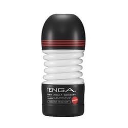 Tenga Rolling Head Cup Strong Stimolatore per uomo Nero, Bianco Elastomero Termoplastico (TPE)