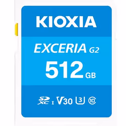 Kioxia LNEX2L512GG4, 512 GB, SDXC, Classe 10, UHS-I, 100 MB/s, 50 MB/s