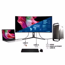 JAPANNEXT JN-5X40 Monitor PC 100,8 cm (39.7") 5120 x 2160 Pixel Wide Quad HD LCD Nero - Vista aggiuntiva 5