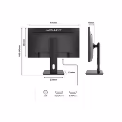 JAPANNEXT JN-27IPS4FLWQHDR-HSP Monitor 27 pollici QHD IPS Nero - Vista aggiuntiva 7