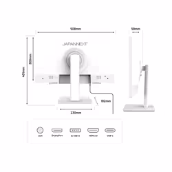 JAPANNEXT JN-IPS2152FHDR-T Monitor PC 54,6 cm (21.5") 1920 x 1080 Pixel Full HD LED Touch screen Bianco - Vista aggiuntiva 5