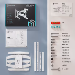 ONKRON M6L-W Supporto TV a parete 190,5 cm (75") Bianco - Vista aggiuntiva 2