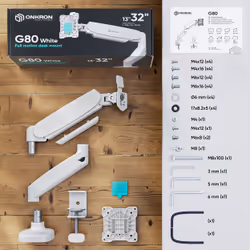 ONKRON G80 81,3 cm (32") Scrivania Bianco - Vista aggiuntiva 2