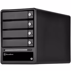 Silverstone TS433-TB, Box esterno HDD/SSD, 2.5/3.5", SATA, Hot-swap, Nero