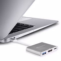 Silverstone SST-EP08C replicatore di porte e docking station per laptop USB 3.2 Gen 1 (3.1 Gen 1) Type-C Antracite - Vista aggiuntiva 2