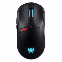 Acer Predator Cestus 350, Mano destra, Ottico, RF Wireless + USB Type-C, 16000 DPI, 0,5 ms, Nero