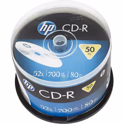 HP CRE00017, 52x, CD-R, 120 mm, 700 MB, Scatola per torte, 50 pz