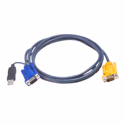 ATEN Cavo KVM USB con SPHD 3 in 1 e convertitore PS/2 a USB integrato – 3 m, 3 m, VGA, Nero, HDB-15 + USB A, SPHD-15, Maschio