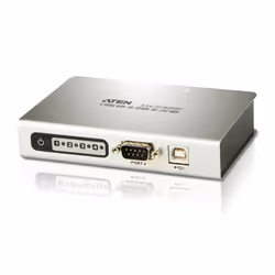 ATEN Hub da USB a RS-232 a 4 porte, USB 2.0 Type-B, Metallico, VGA, Metallo, 0,4 W, 0 - 50 °C