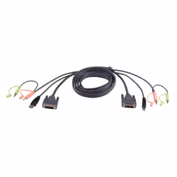 ATEN Cavo KVM USB DVI-D Single Link – 3 m, 3 m, DVI-D, Nero, DVI-D, USB A, 2 x 3.5mm, DVI-D, USB A, 2 x 3.5mm, Maschio