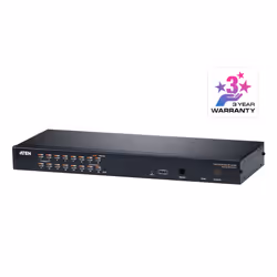 ATEN Switch KVM over IP Multi-Interface Cat 5 a 16 porte per 1 accesso condiviso locale/remoto, 1920 x 1200 Pixel, Collegamen ...