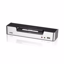 ATEN Switch KVMP™ schermo doppio/audio USB DVI Dual Link a 2 porte, 2560 x 1600 Pixel, Collegamento ethernet LAN, Montaggio r ...
