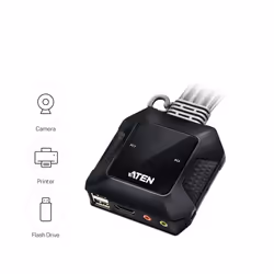 ATEN Switch KVM cablato USB 4K HDMI a 2 porte con selettore porta remota - Vista aggiuntiva 7