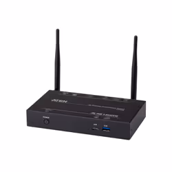 ATEN Switch per presentazioni wireless 4K, Desktop, Nero, Metallo, Potenza, 1920 x 1080 Pixel, 4096 x 2160 Pixel