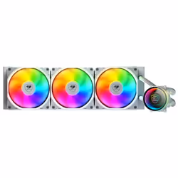 COUGAR Gaming CGR-PSDELRGB-W-360, Raffreddatore di liquidi tutto in uno, 12 cm, 500 Giri/min, 2200 Giri/min, Bianco