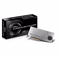 Asrock Hyper Quad M.2, PCIe, M.2, PCIe 4.0, Alluminio, Nero, Attivo, 1 ventola(e)