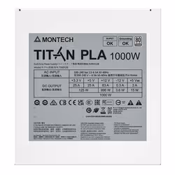 Montech TITAN PLA 1000W alimentatore per computer 20+4 pin ATX ATX Bianco - Vista aggiuntiva 7