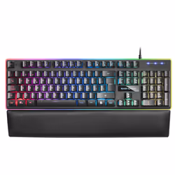 Mars Gaming MK320ES, Cablato, USB, Interruttore a chiave meccanica, QWERTY, LED RGB, Nero