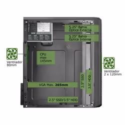 Tacens Anima ACM500 computer case Mini Tower Nero 500 W - Vista aggiuntiva 7