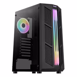 Aerocool Prime-G-BK-v2, Midi Tower, PC, Nero, ATX, micro ATX, Mini-ITX, Acrilonitrile butadiene stirene (ABS), SPCC, Blu, Ver ...